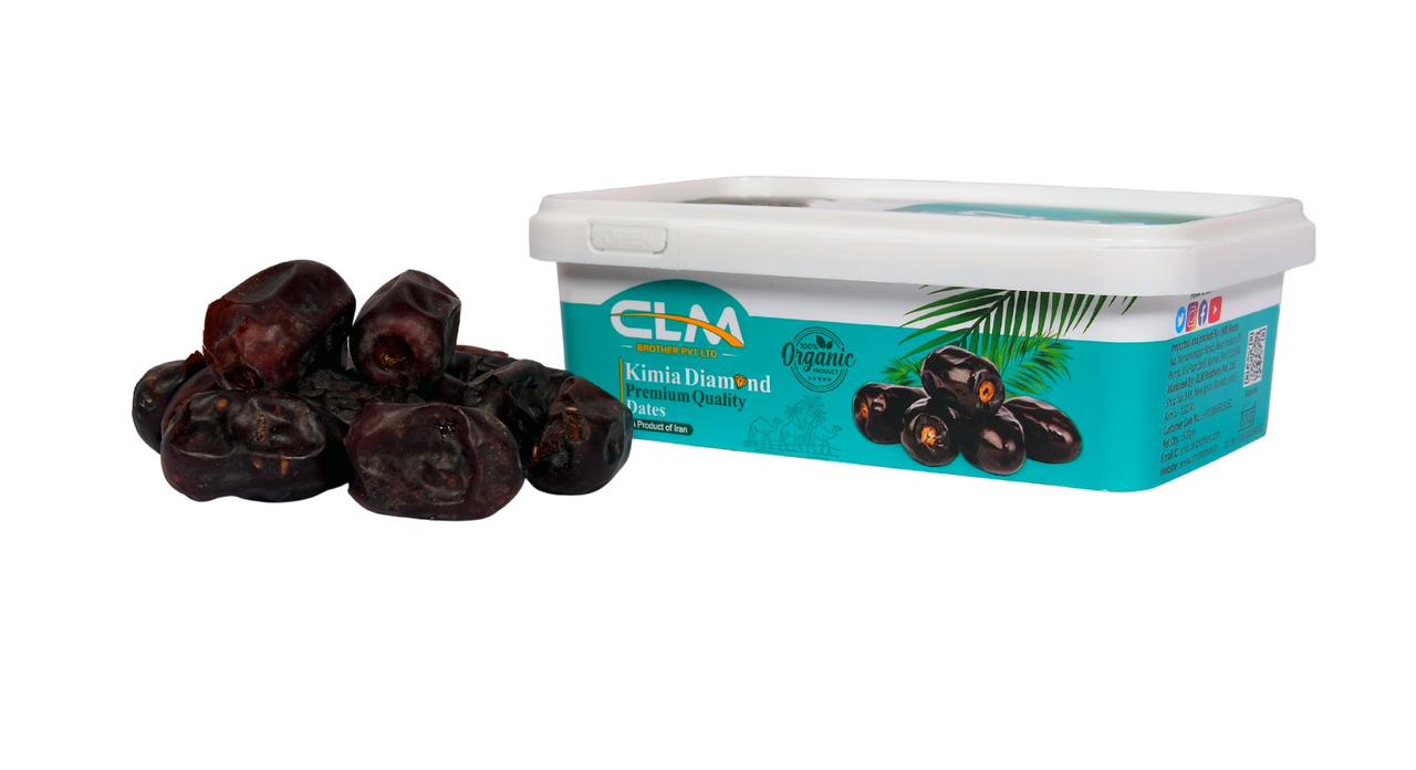 CLM Kimia Diamond Premium Quality Dates Khajur|Khajoor Imported Iranian Dates, 100% Organic, Soft & Juicy | 500g