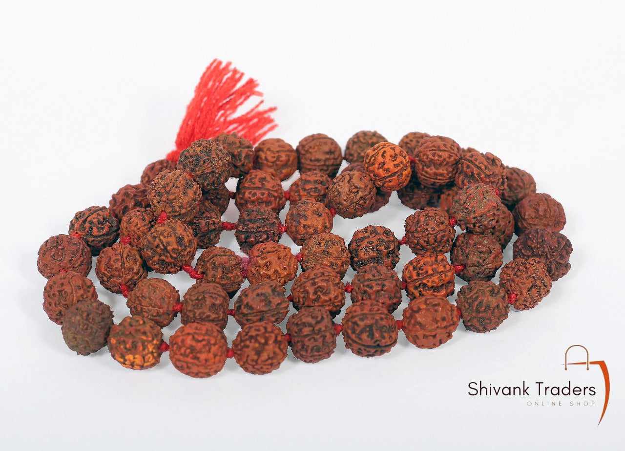 5 Mukhi Original Nepali Rudraksha Mala with Certification