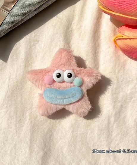 Girly Heart Plush Duckbill Clip