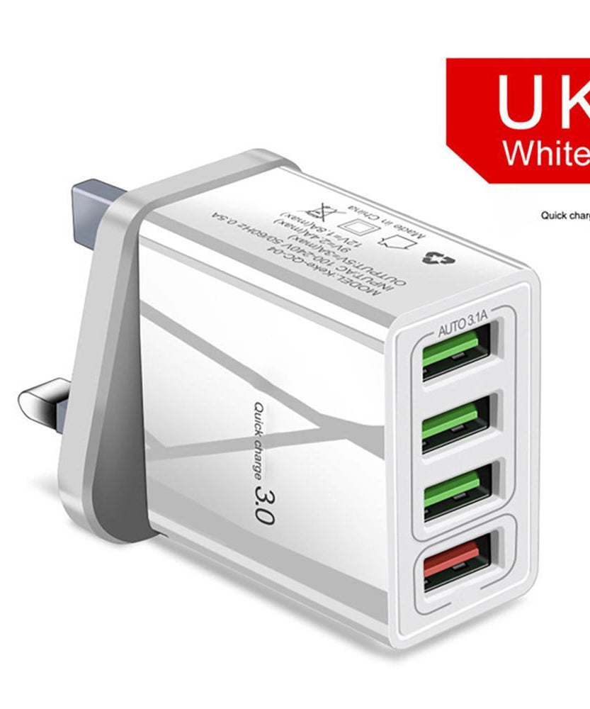 Illuminated 4USB Mobile Phone Charger 3A Charging Head