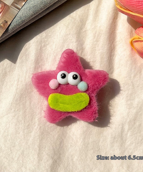 Girly Heart Plush Duckbill Clip