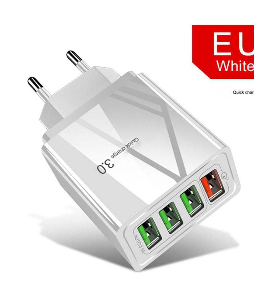 Illuminated 4USB Mobile Phone Charger 3A Charging Head