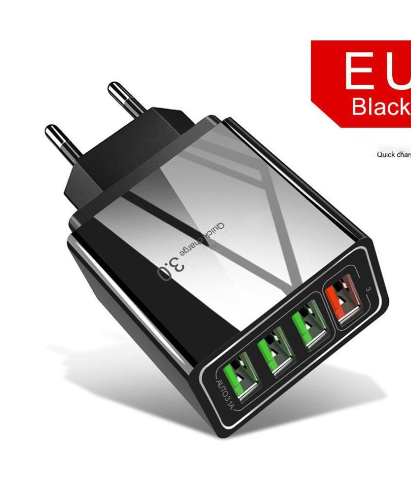 Illuminated 4USB Mobile Phone Charger 3A Charging Head