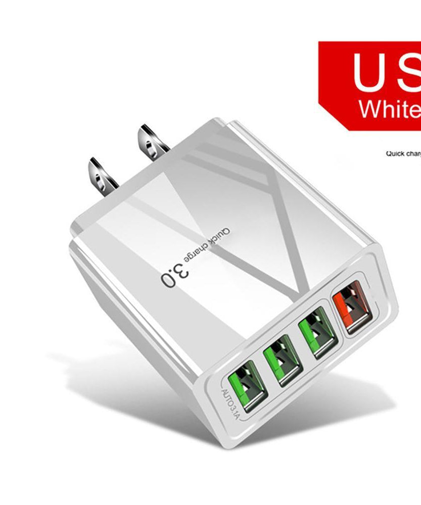 Illuminated 4USB Mobile Phone Charger 3A Charging Head