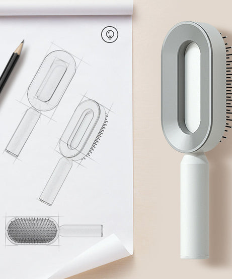 Self Cleaning Hair Brush For Women One-key Cleaning Hair Loss Airbag Massage Scalp Comb Anti-Static Hairbrush