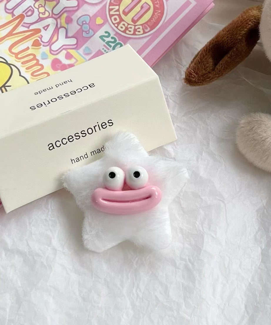 Girly Heart Plush Duckbill Clip