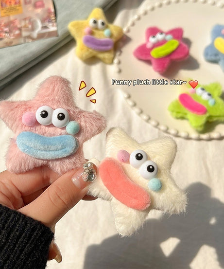 Girly Heart Plush Duckbill Clip