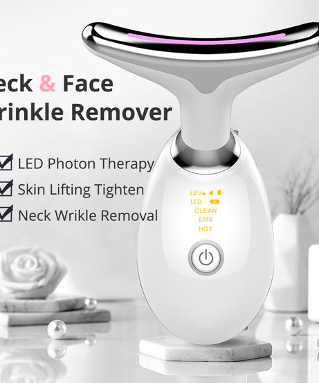 EMS Thermal Neck Lifting And Tighten Massager Electric Microcurrent Wrinkle Remover