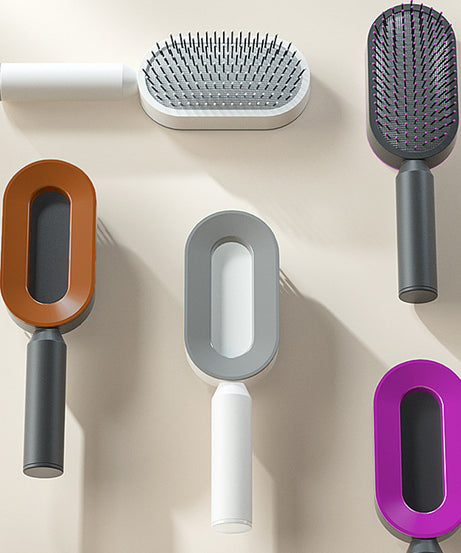 Self Cleaning Hair Brush For Women One-key Cleaning Hair Loss Airbag Massage Scalp Comb Anti-Static Hairbrush