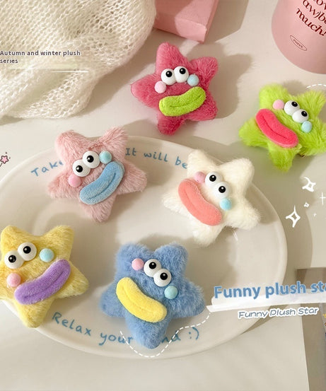 Girly Heart Plush Duckbill Clip