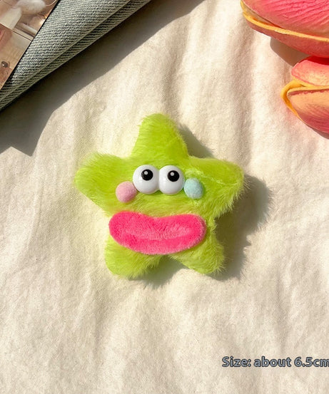 Girly Heart Plush Duckbill Clip