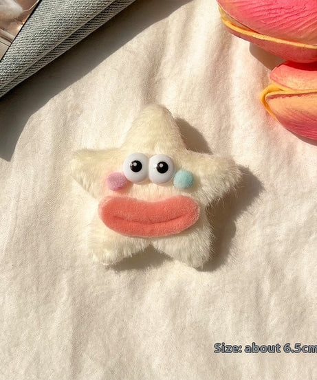 Girly Heart Plush Duckbill Clip