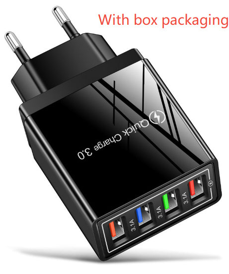 Illuminated 4USB Mobile Phone Charger 3A Charging Head