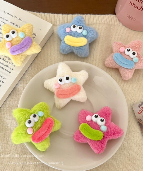 Girly Heart Plush Duckbill Clip