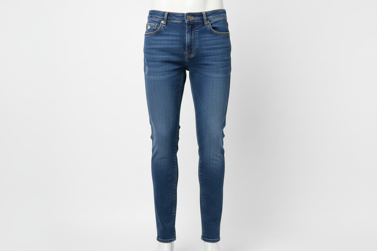 Men Blue Slim Tapered Fit Mid-Rise Low Distress Stretchable Jeans